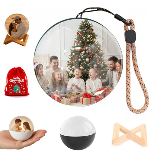 2.7" White 3D Crystal Ball Christmas Ornament F64887