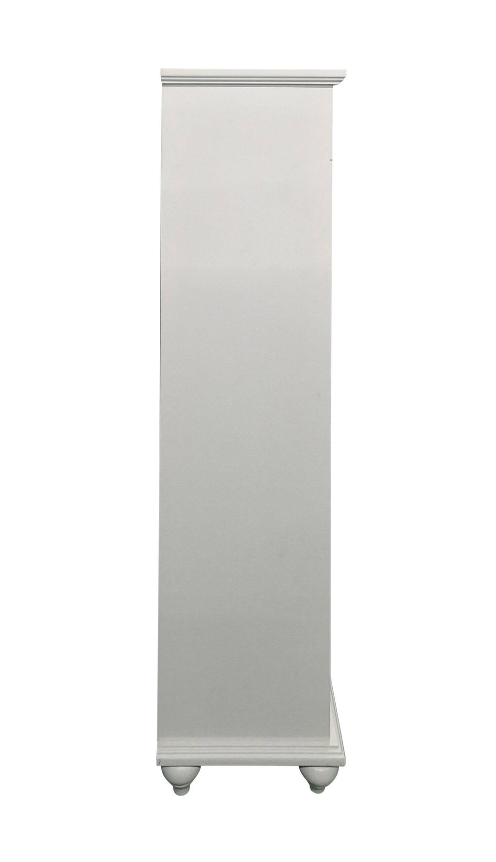 White Wood Curio Cabinet with Glass Sliding Doors N201