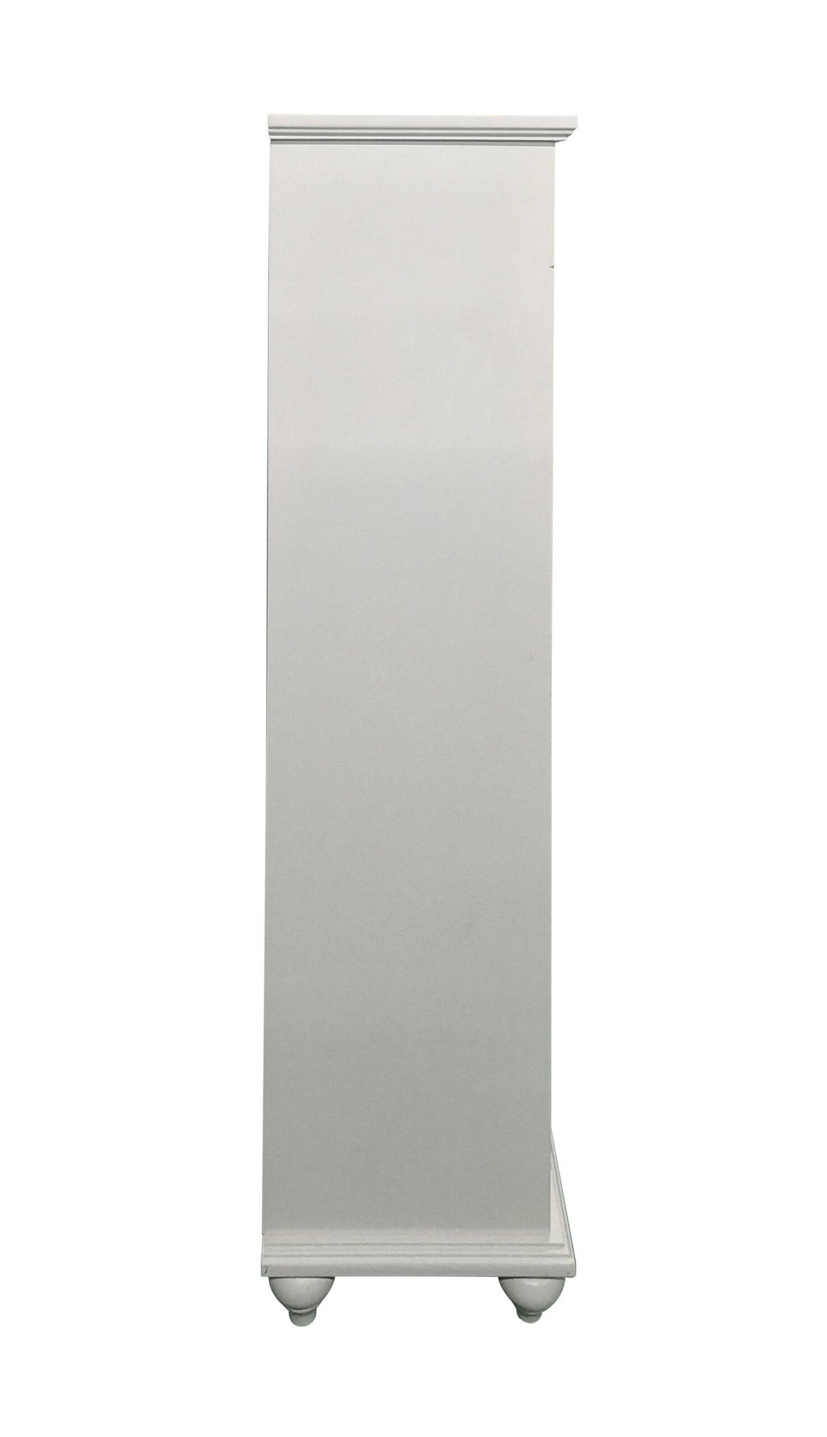 White Wood Curio Cabinet with Glass Sliding Doors N201