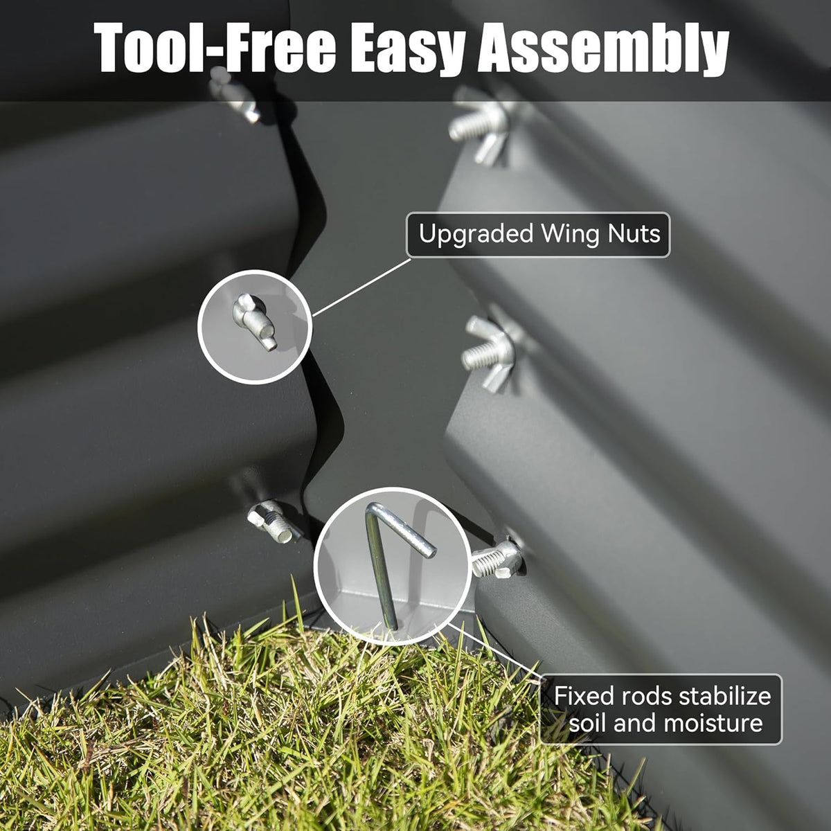 Gray Galvanized Raised Garden Bed B879000
