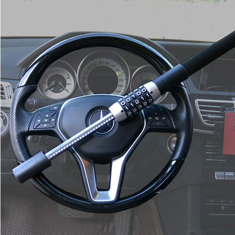 Steering Wheel Lock 5 Digit Combination Anti-Theft Extendable Double Hook D8827