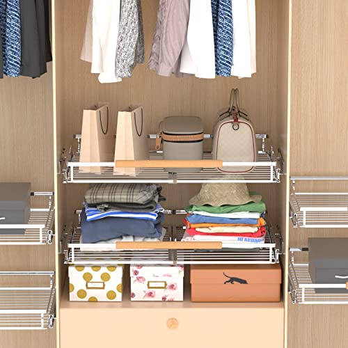 Stainless Steel Adjustable Width Pull Out Drawer Cabinet Organizer 1 Pack X7997