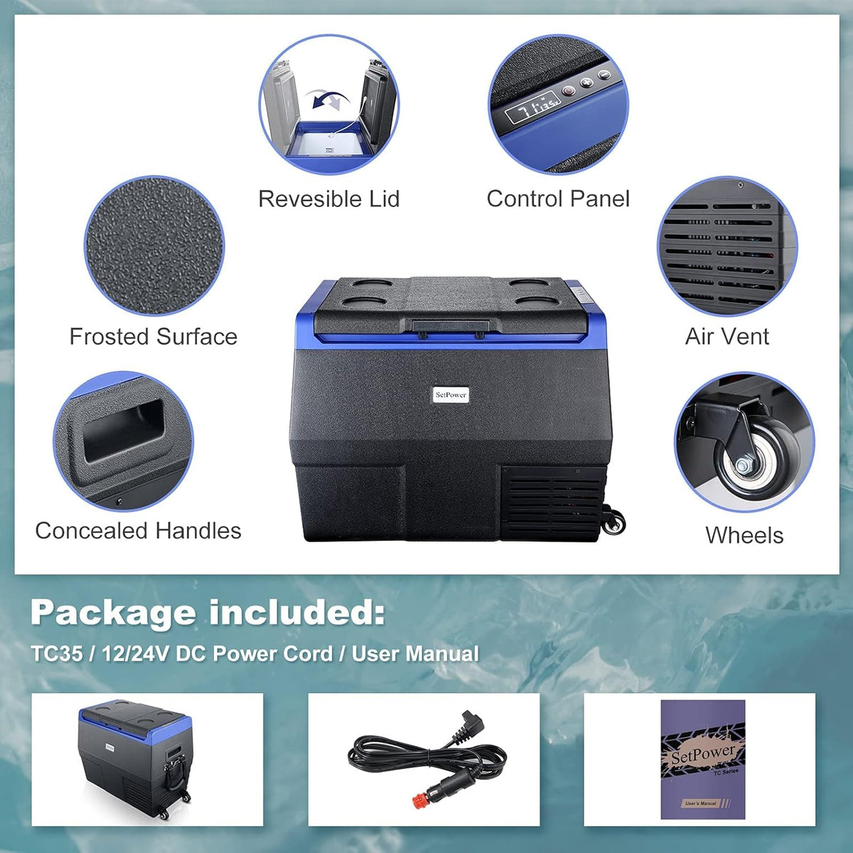 Portable Fridge Freezer with Wheels F441223