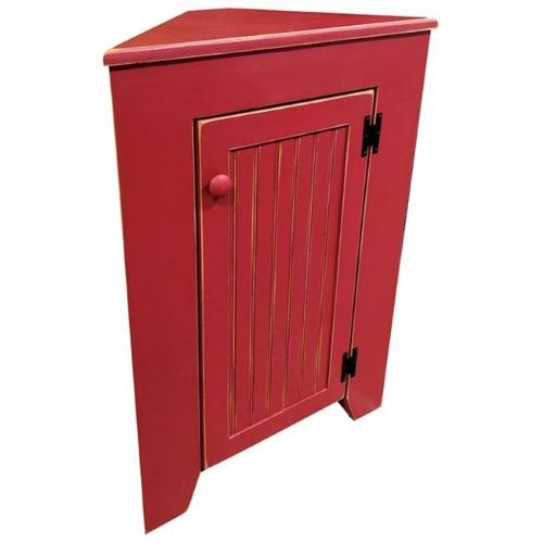 Antique Red Corner Storage Cabinet L337