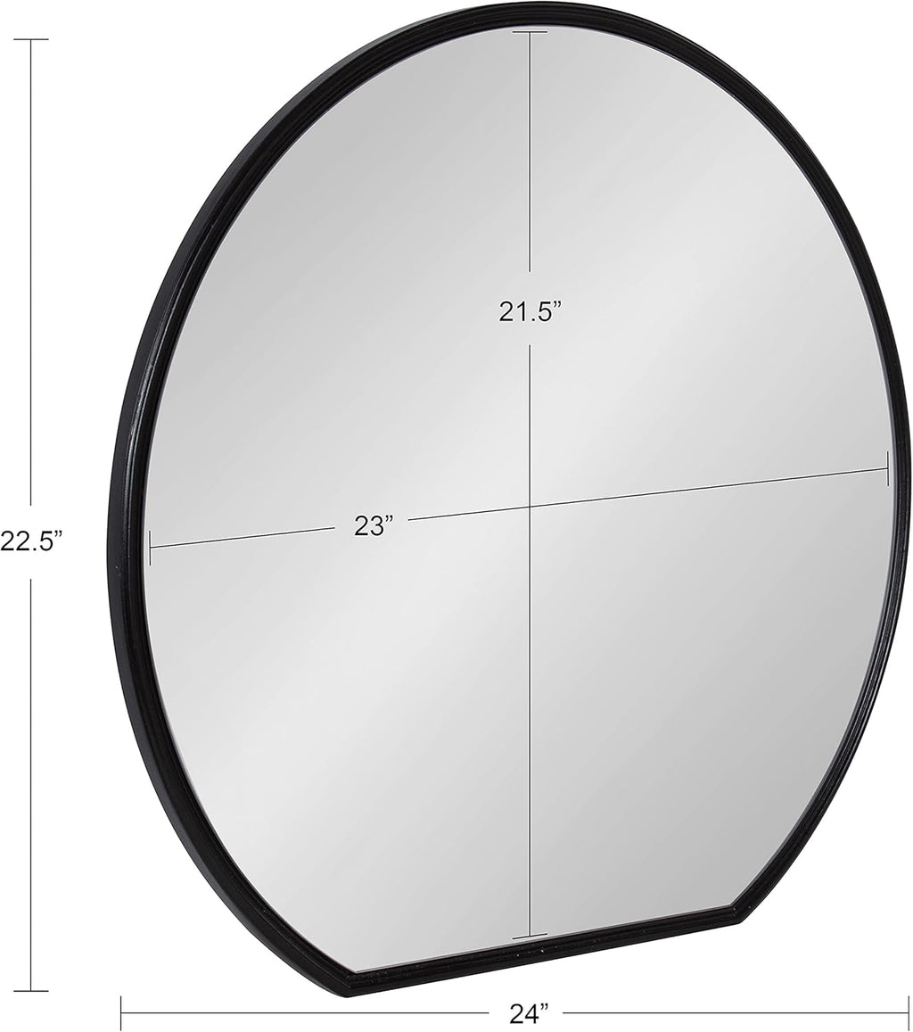 Black Flat Circle Wall Mirror B900