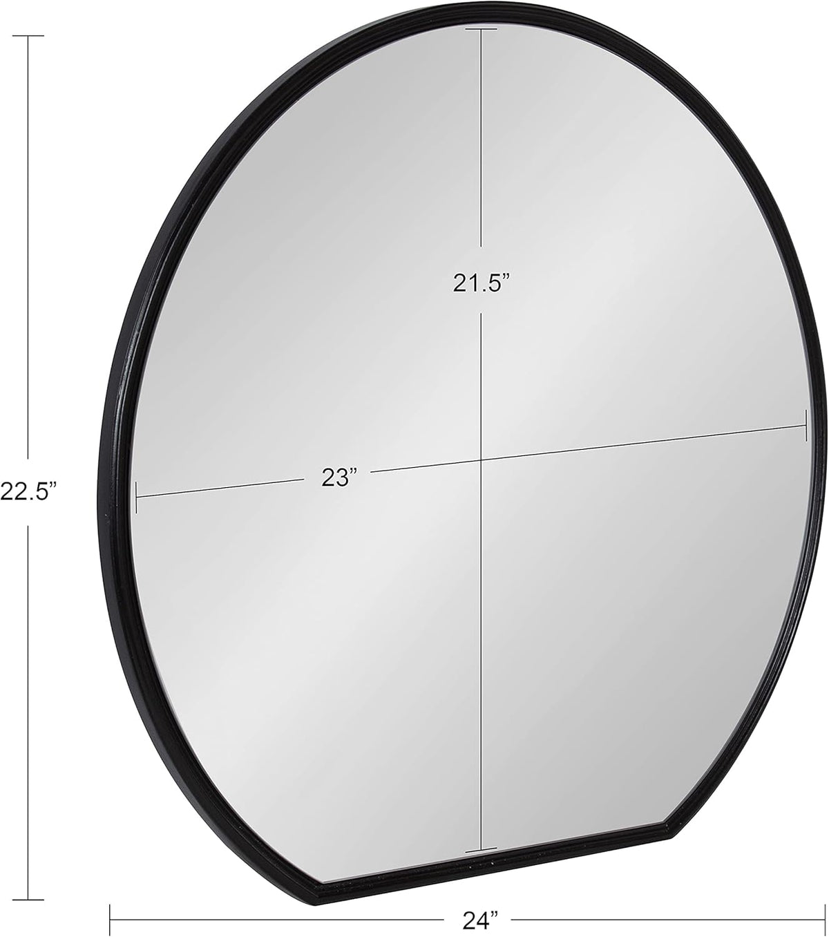 Black Flat Circle Wall Mirror B900