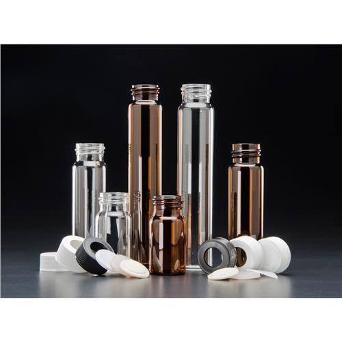20ml Amber VOA Vial with White Polypropylene 24-400mm Solid Top Closure P428