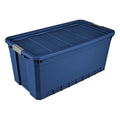 50 Gallon Plastic Stacker Tote, Blue F977919