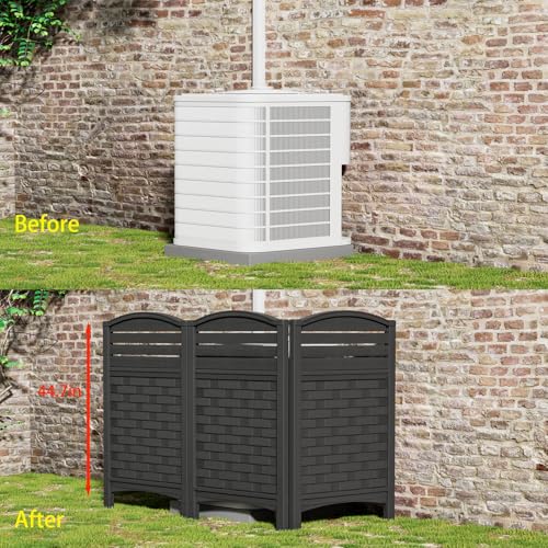 4 Panels Resin Privacy Screen with Metal Stake C91427