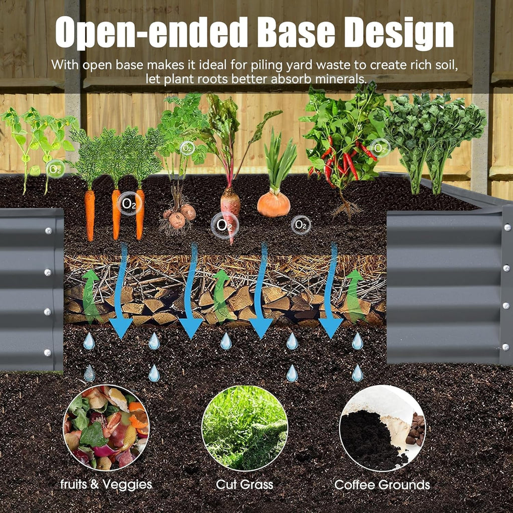 Gray Galvanized Raised Garden Bed B879000