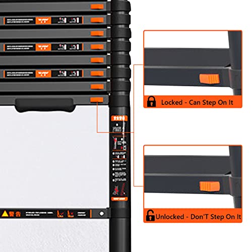 Telescoping Ladder with 2 Triangle Stabilizers, 330lbs Capacity V49462
