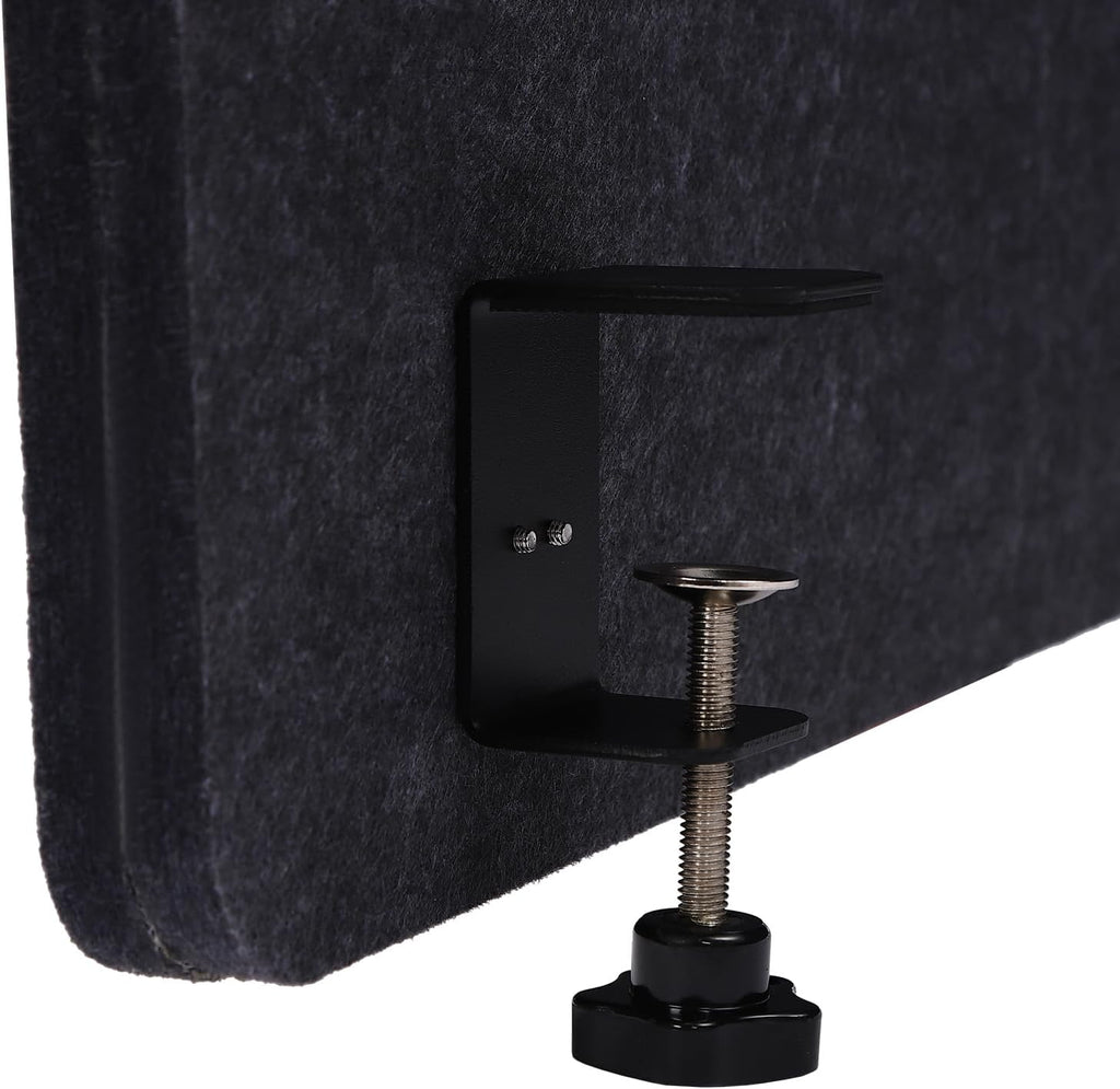 Dark Gray Acoustic Desk Privacy Panel, 59"L x 24"W T915