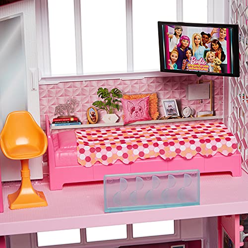 Dollhouse with Pool, Slide, Elevator, Lights, Sounds and 70+ Accessories P376