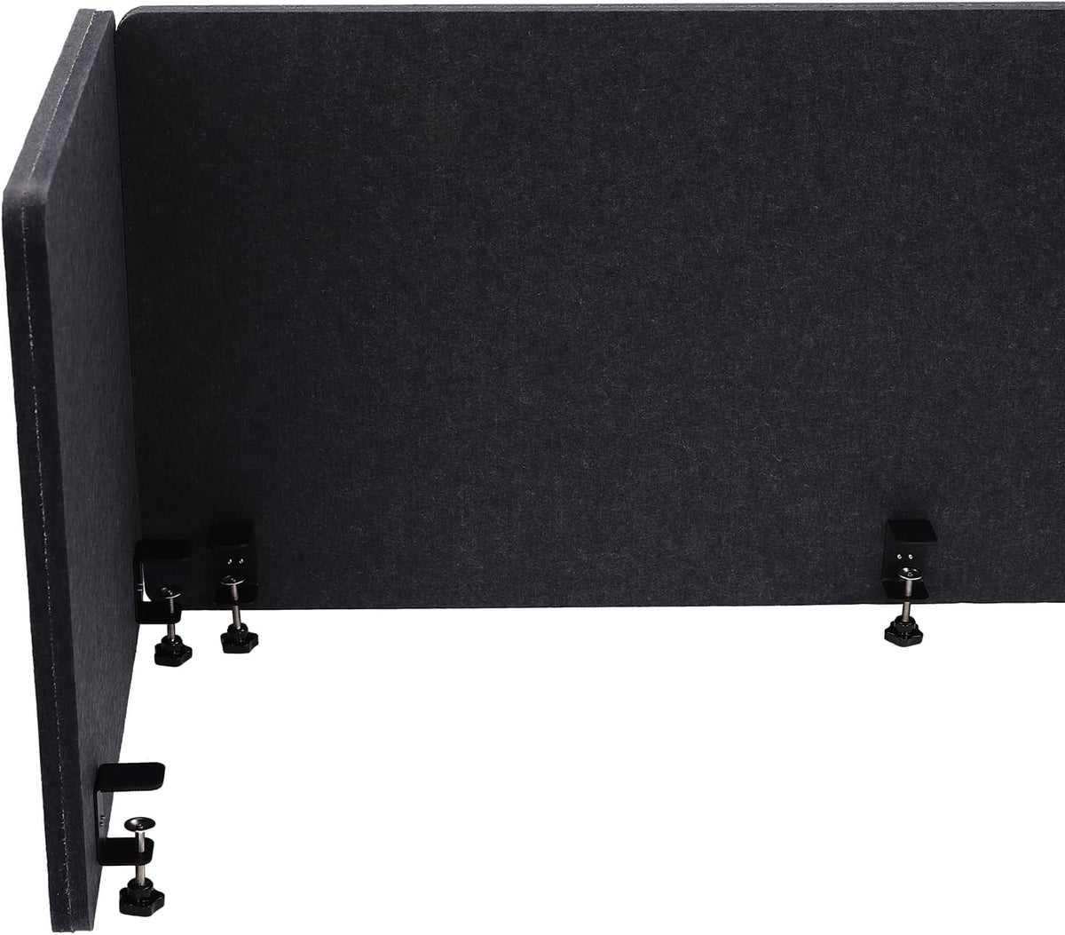 Dark Gray Acoustic Desk Privacy Panel, 59"L x 24"W T915