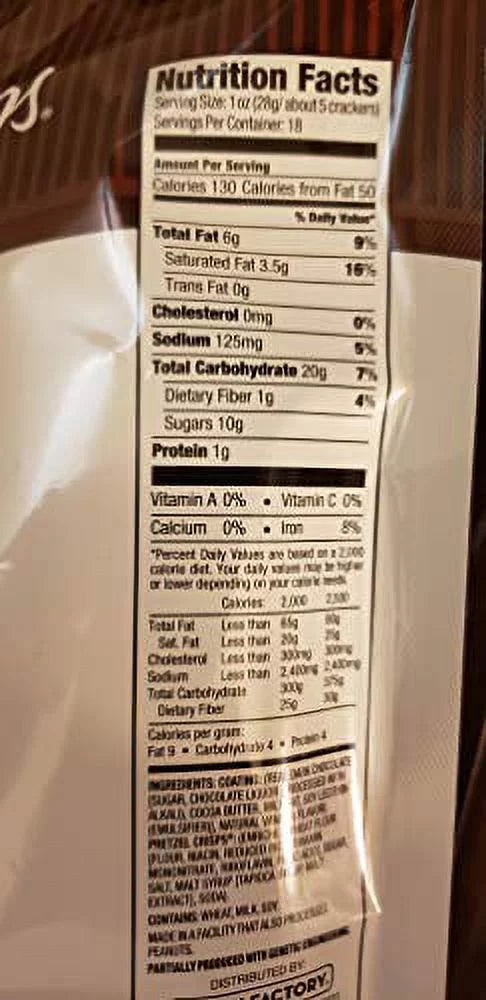 Dark Chocolate Crunch Pretzel Crisps, 36 Oz (2x18 oz Bags) F82587