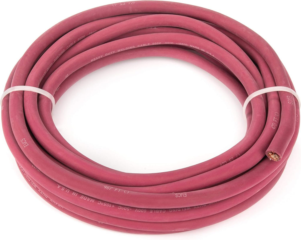 2 Gauge Flexible Welding Cable 600 Volt Black 20 Feet F60308