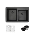 Carbon Topmount Composite Granite Kitchen Sink with Two Grids Q41074