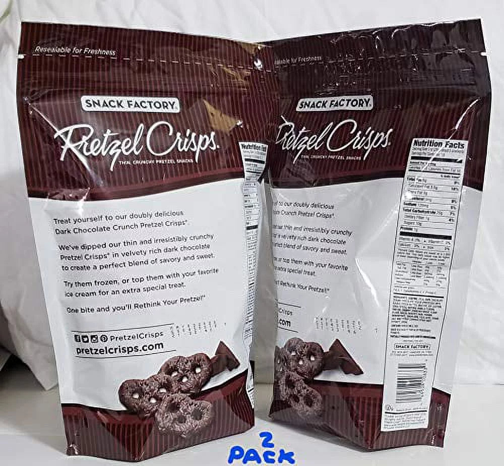 Dark Chocolate Crunch Pretzel Crisps, 36 Oz (2x18 oz Bags) F82587