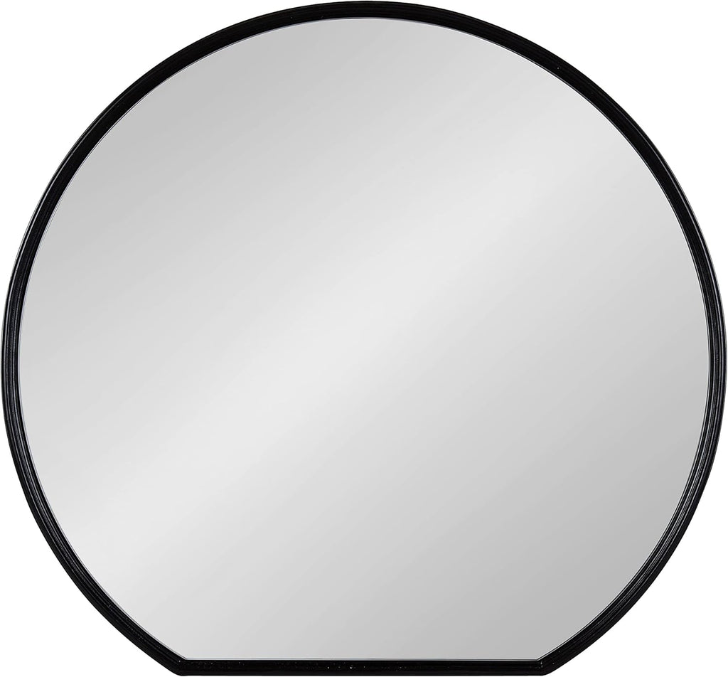 Black Flat Circle Wall Mirror B900