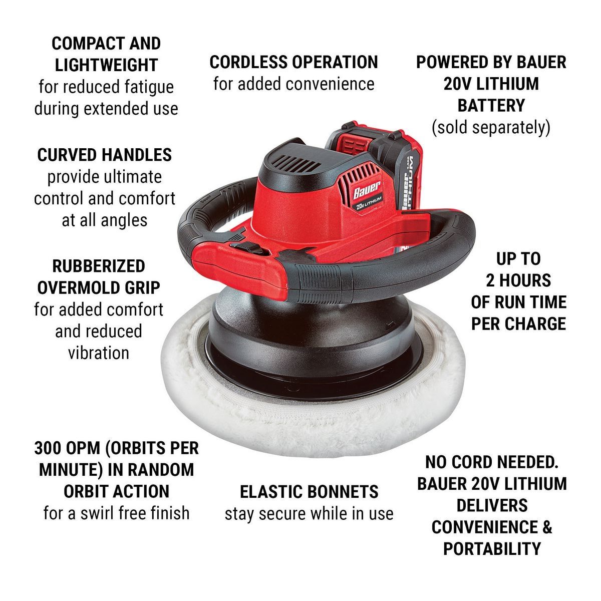 20V Cordless 10 In. Buffer R623