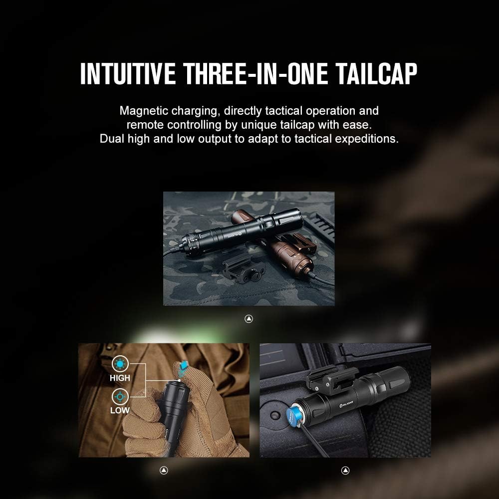 2000 Lumens Rechargeable Tactical Flashlight with Remote Pressure Switch Y602
