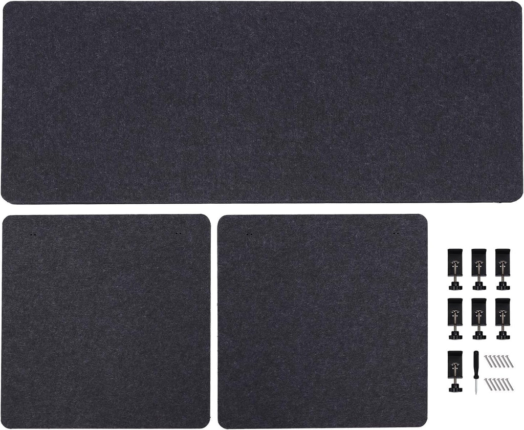 Dark Gray Acoustic Desk Privacy Panel, 59"L x 24"W T915