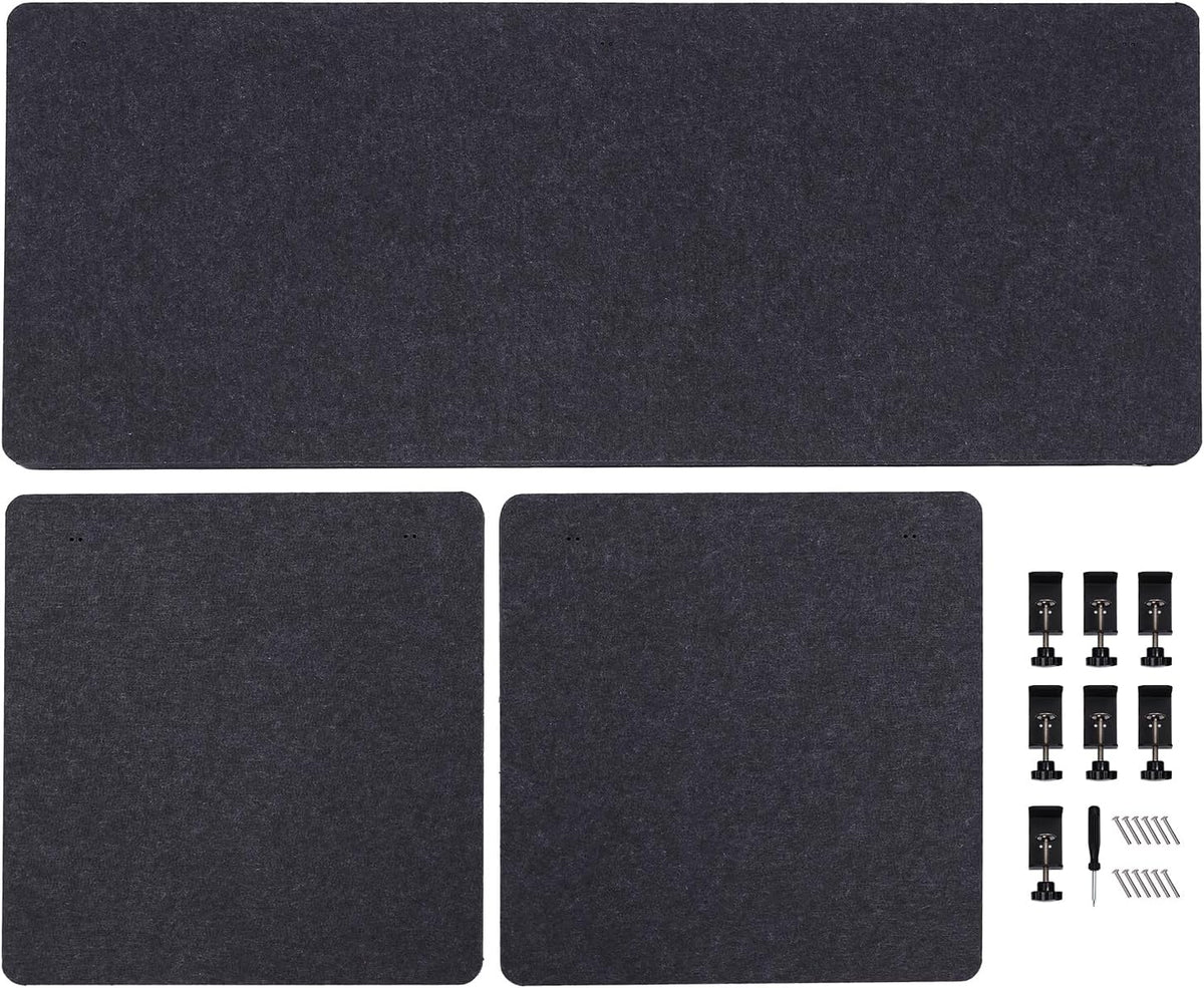Dark Gray Acoustic Desk Privacy Panel, 59"L x 24"W T915