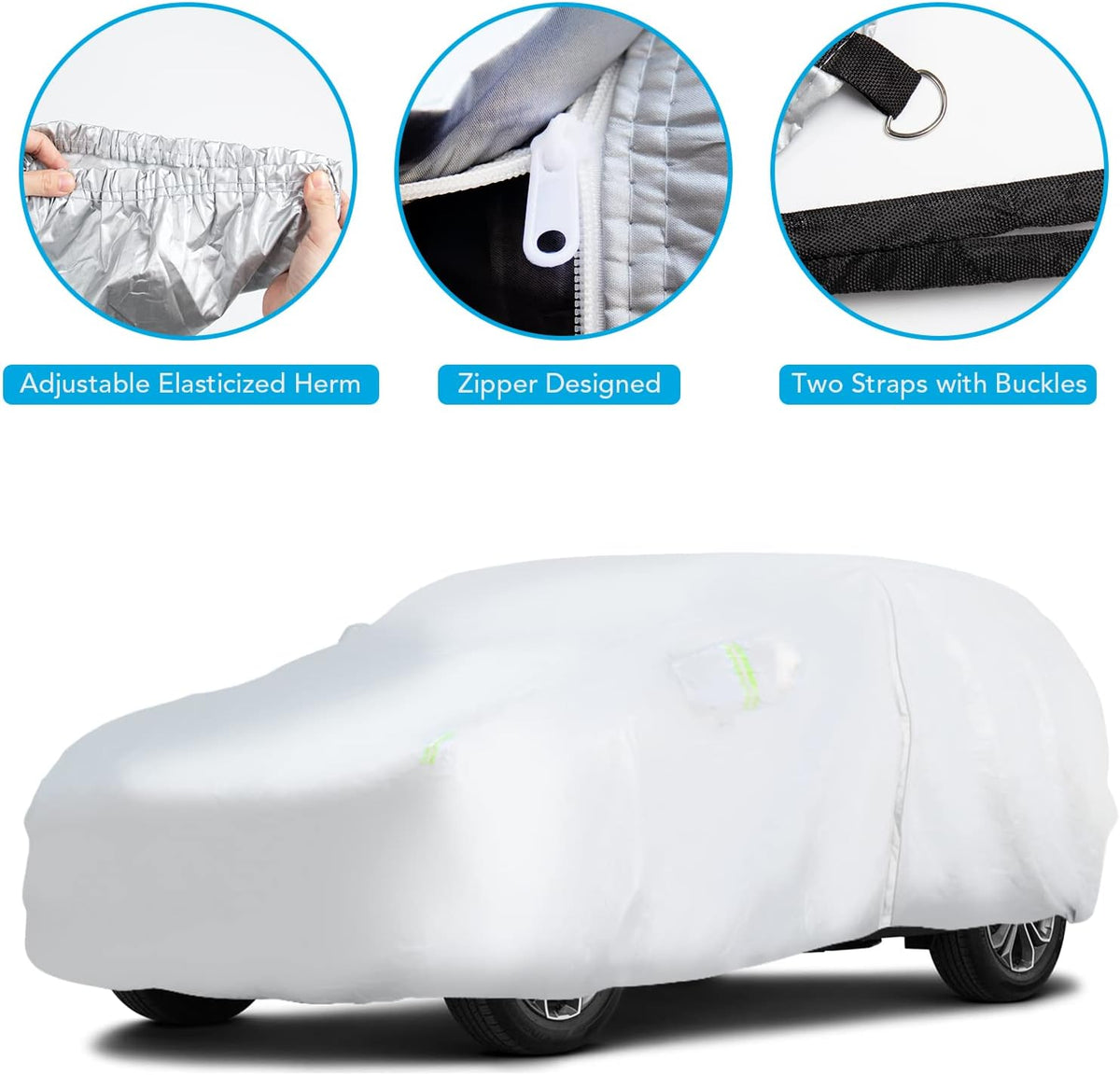 6 Layers All Weather Waterproof Car Cover with Zipper S5205