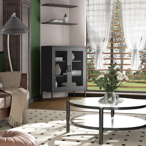 Black 70" Tall Metal Storage Cabinet with 4 Adjustable Shelves Q93788