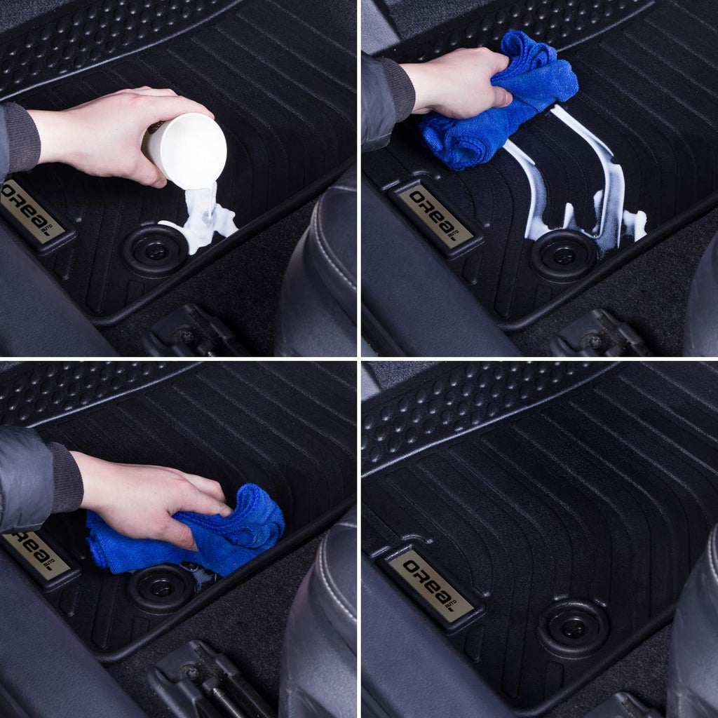 Black Floor Mats Liners Custom Fit Waterproof Q72581