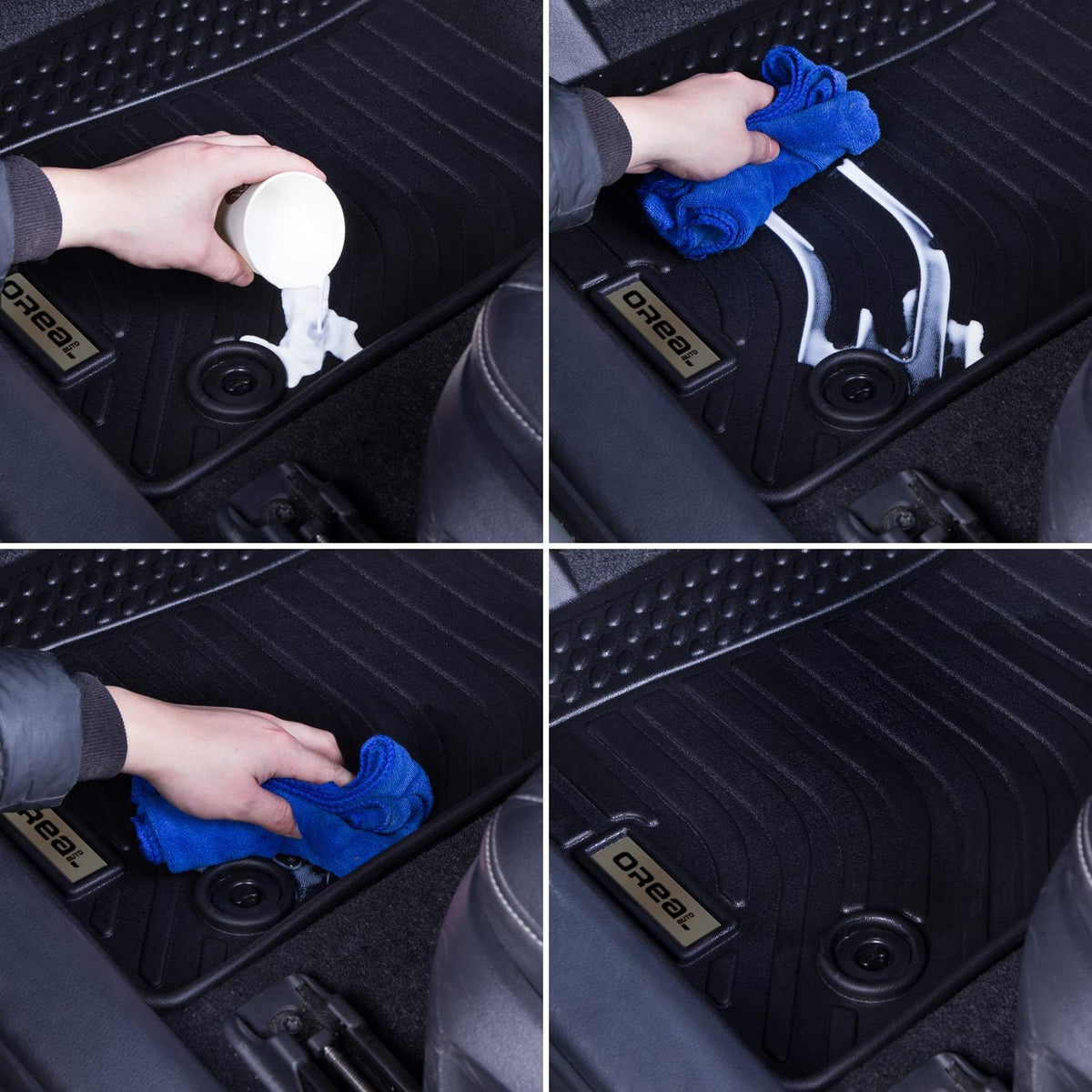 Black Floor Mats Liners Custom Fit Waterproof Q72581