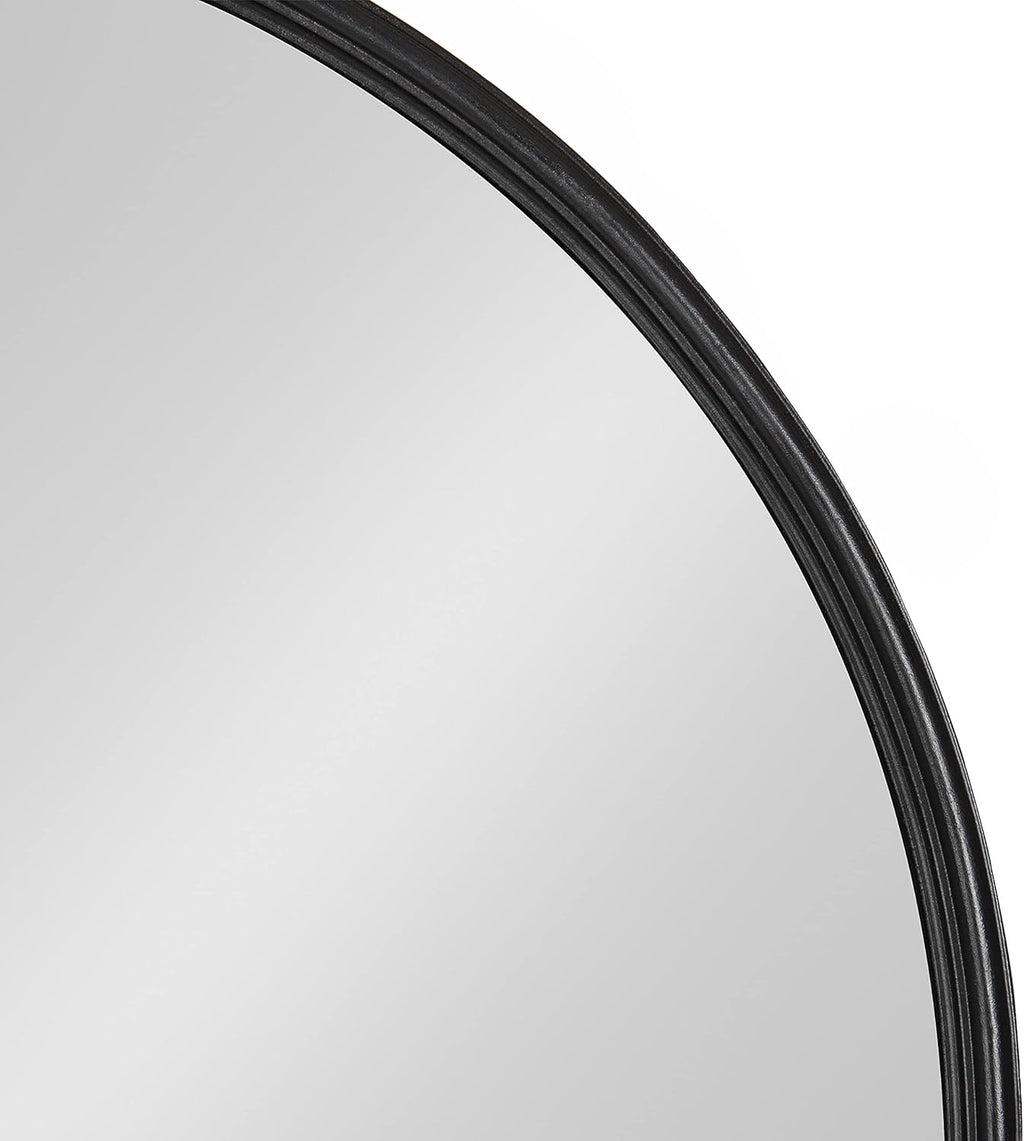 Black Flat Circle Wall Mirror B900