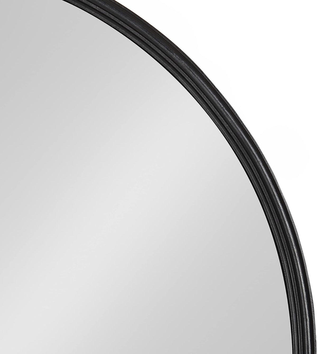 Black Flat Circle Wall Mirror B900