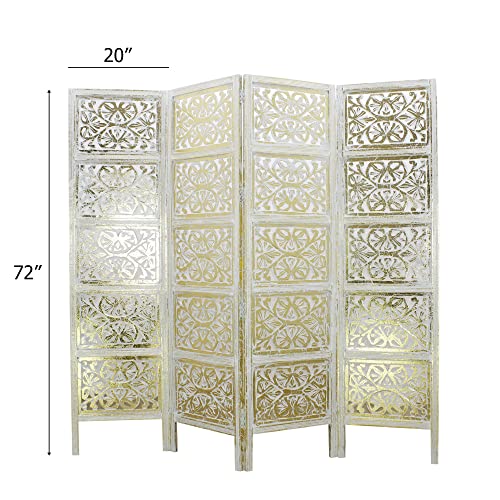 4 Panel Wooden Room Divider Screen D504