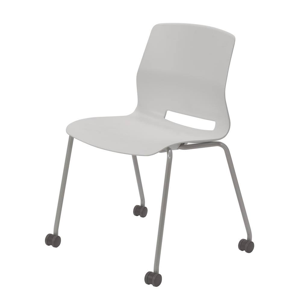Light Grey Stack Chair with Casters K350