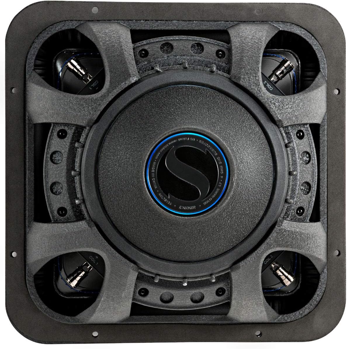 12 Square Dual 4 Ohm Car Subwoofer F9633