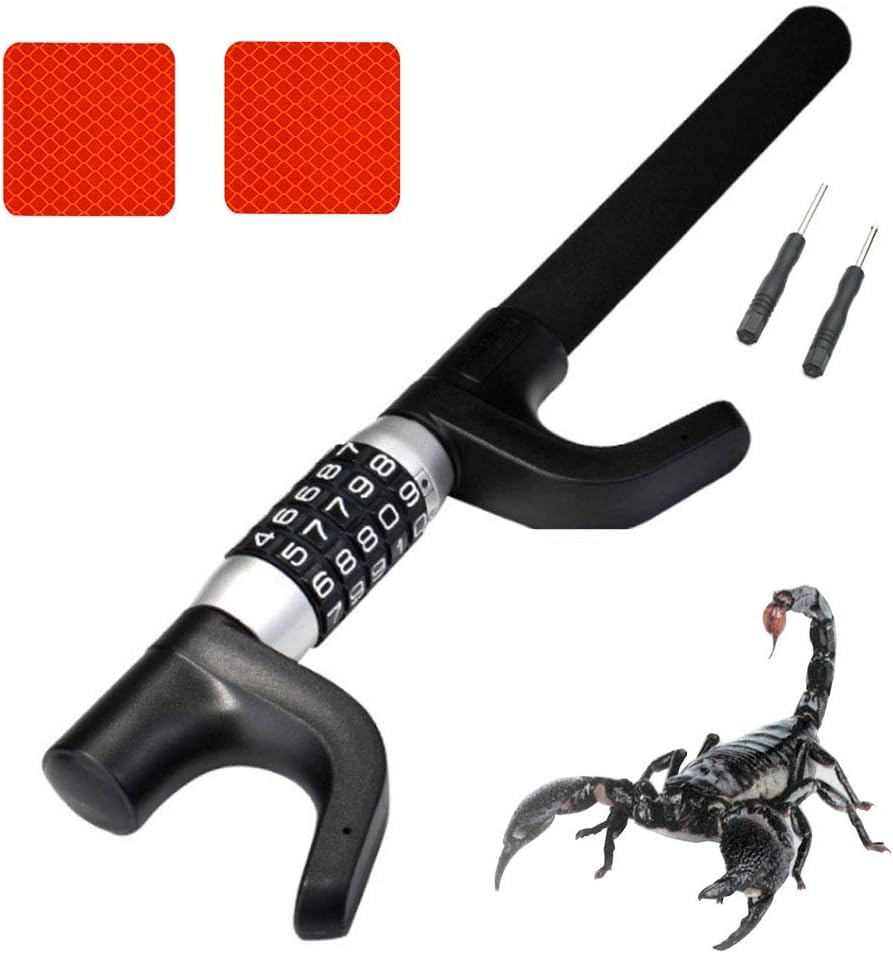 Steering Wheel Lock 5 Digit Combination Anti-Theft Extendable Double Hook D8827