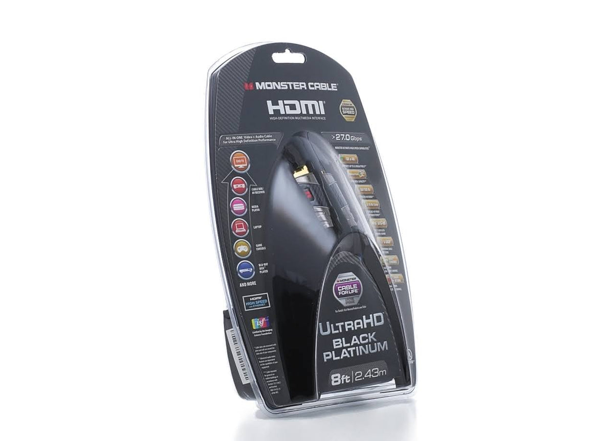 Black 8 ft. HDMI Cable with Ethernet T19674