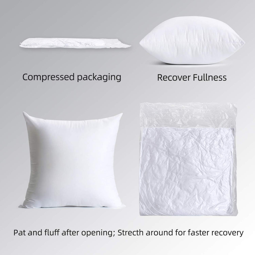 Pack of 4 Water Resistant Hypoallergenic Square Pillow Inserts Z744