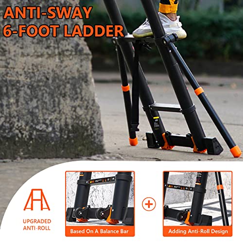 Telescoping Ladder with 2 Triangle Stabilizers, 330lbs Capacity V49462