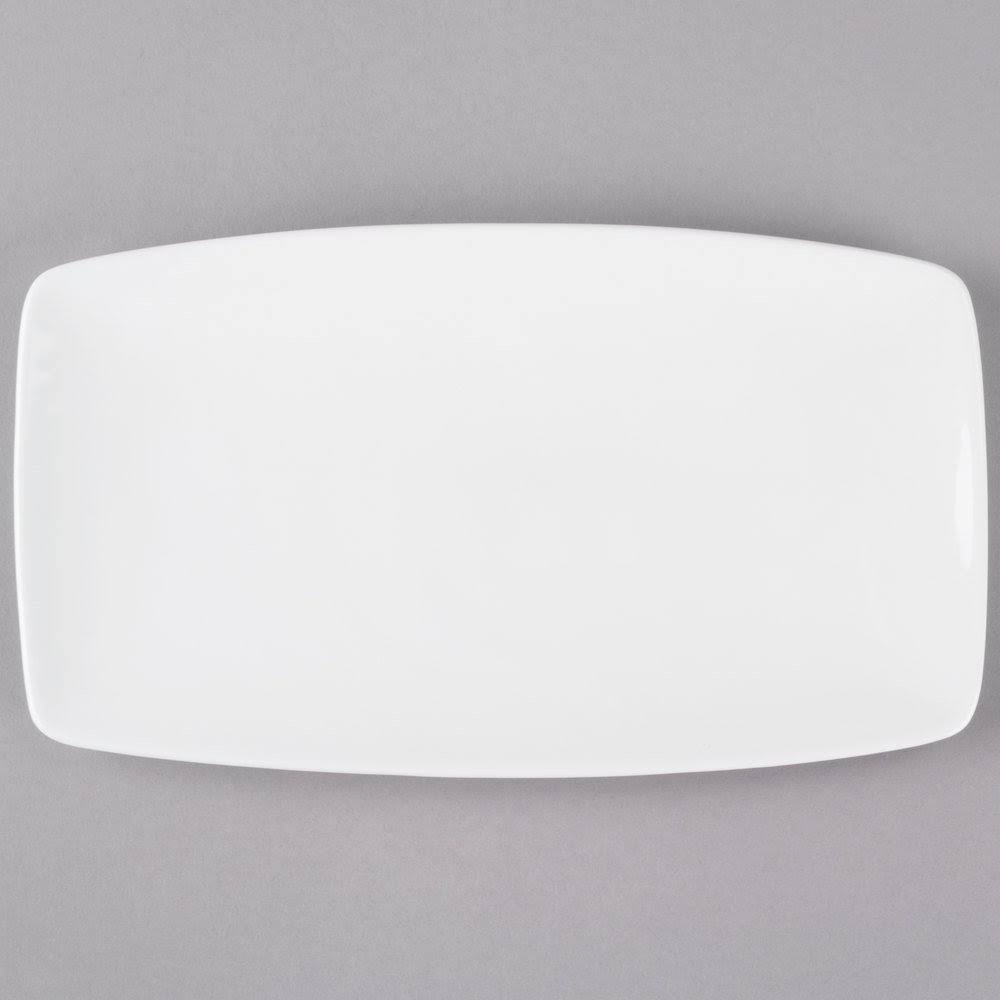 Pearl White Rectangular China Plate 12/Case O28527