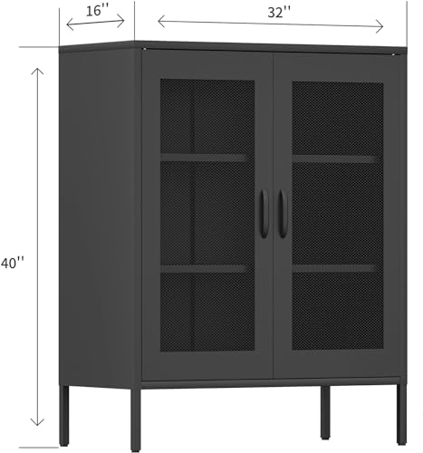 Black 70" Tall Metal Storage Cabinet with 4 Adjustable Shelves Q93788
