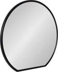 Black Flat Circle Wall Mirror B900