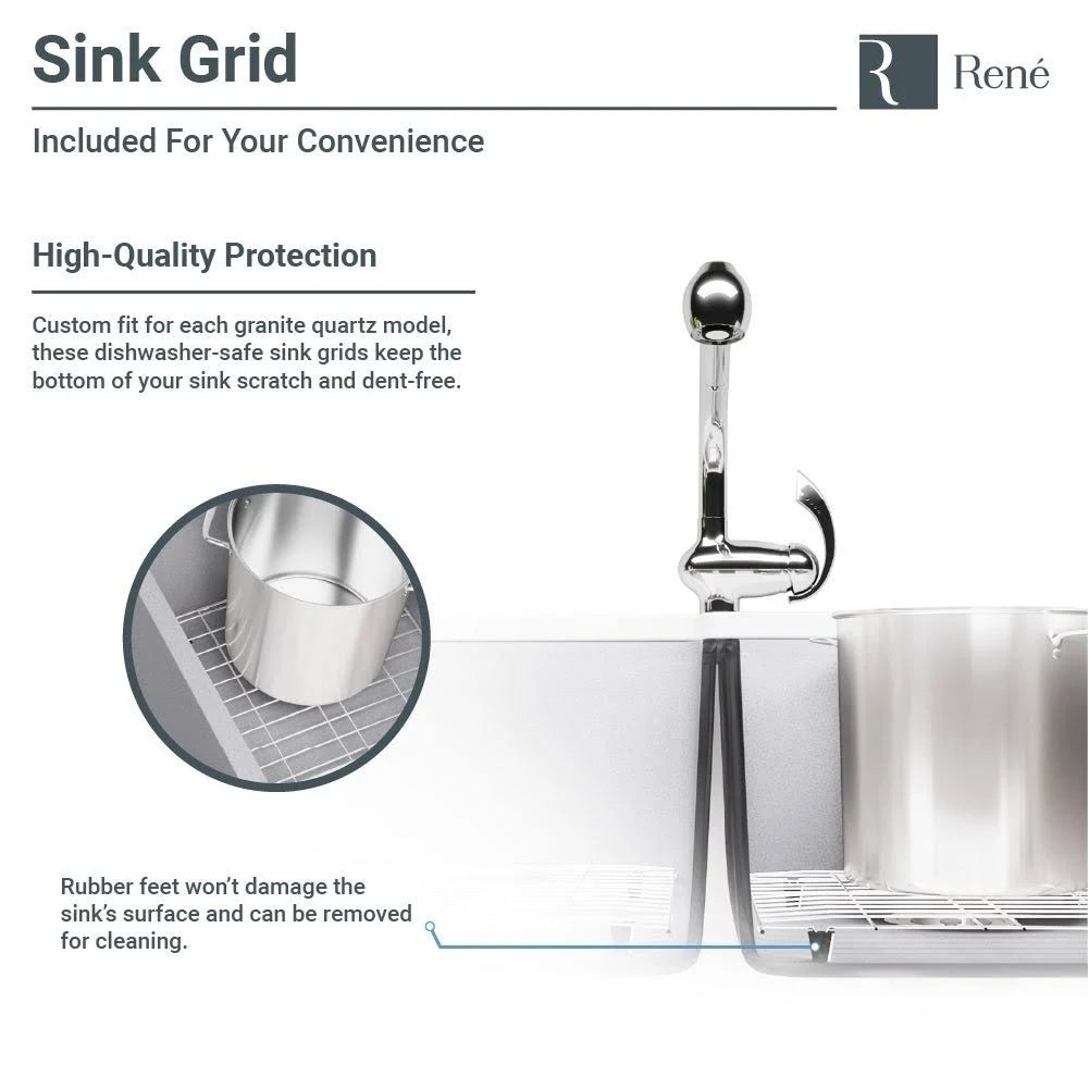 Carbon Topmount Composite Granite Kitchen Sink with Two Grids Q41074