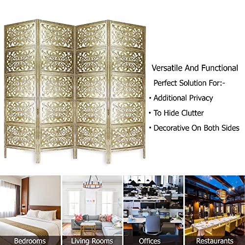 4 Panel Wooden Room Divider Screen D504