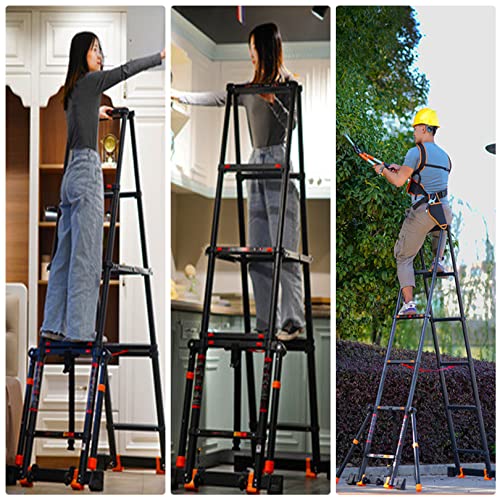 Telescoping Ladder with 2 Triangle Stabilizers, 330lbs Capacity V49462