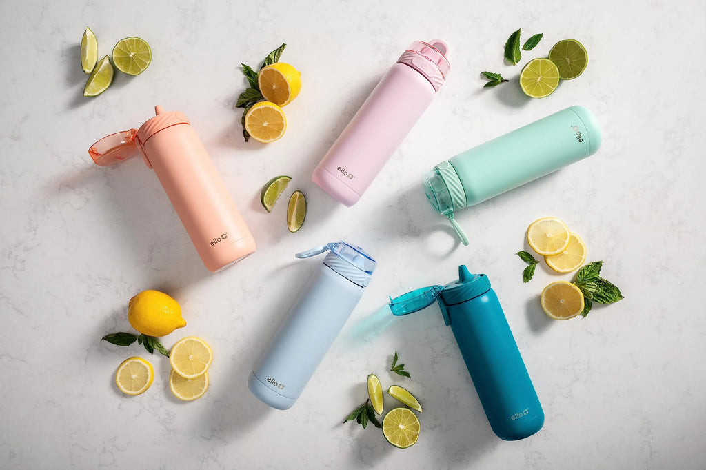 22oz Stainless Steel Water Bottle with Straw and Carry Handle Q93346