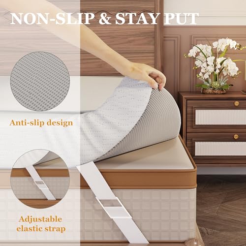 Twin XL Size Cooling Gel Memory Foam Mattress Topper with Removable Washable Cover T508