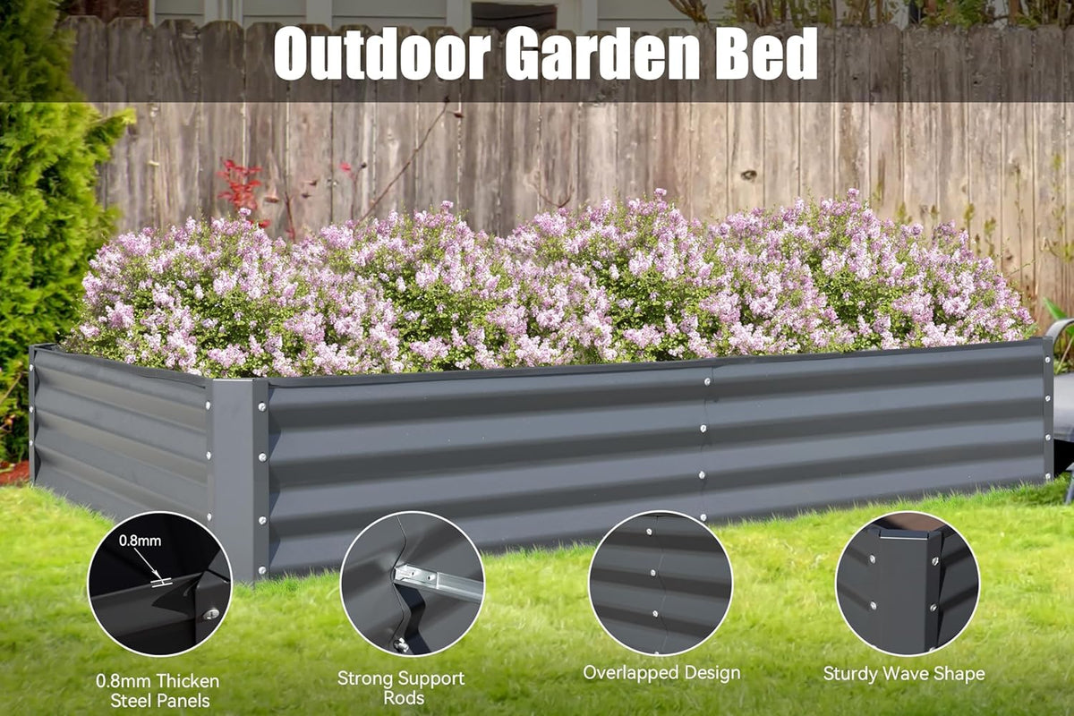 Gray Galvanized Raised Garden Bed B879000
