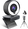 2K FHD Webcam with Ring Light and Microphone J968717